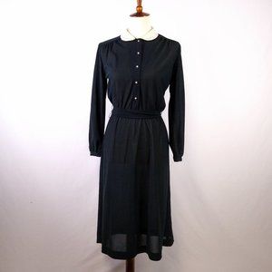 Vintage 50's Black Librarian Style Dress Sz 4-6